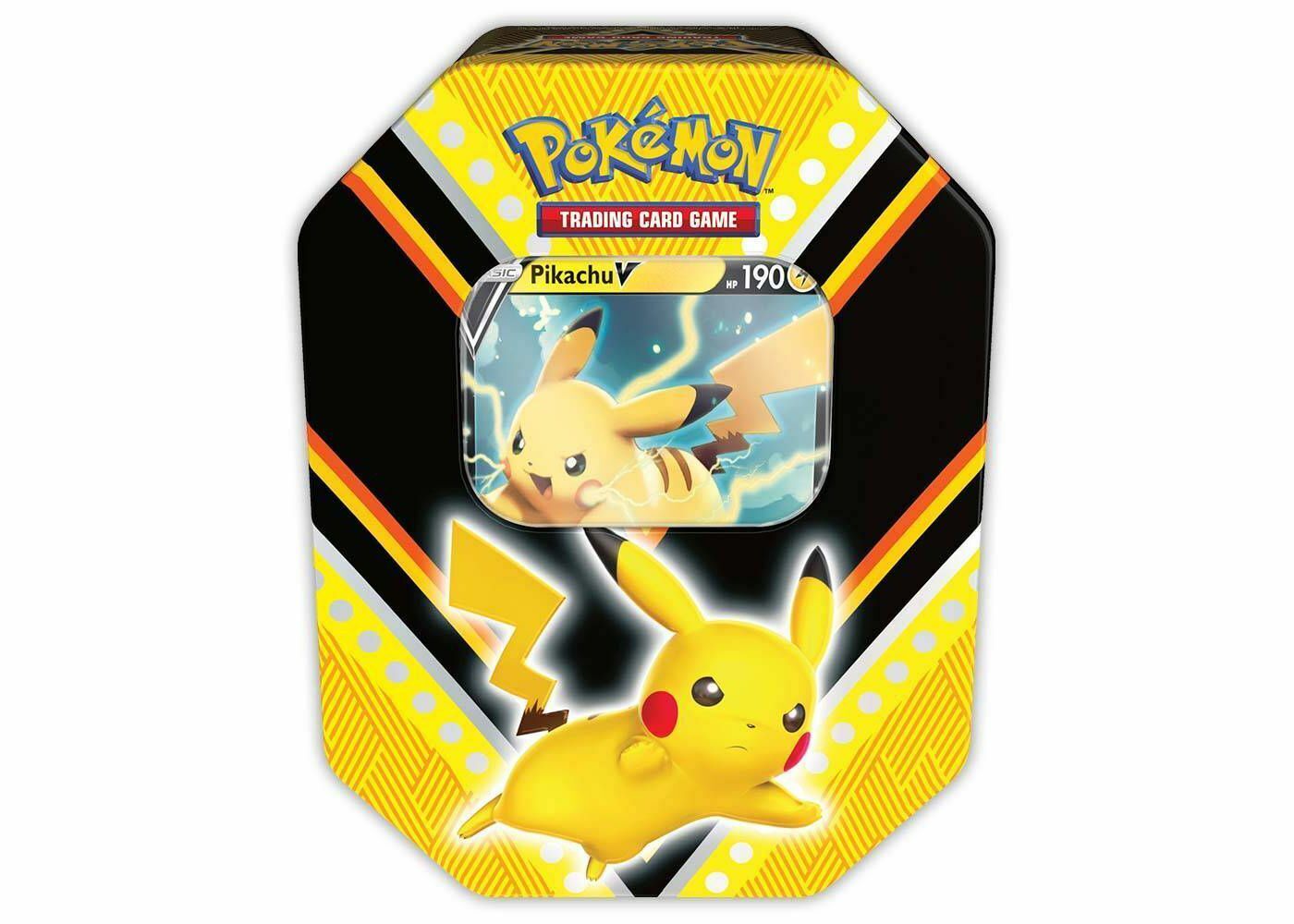 pokemon cards pikachu tin SS10.5 Pokemon Go - Features Pokmon favourites in the palm of your hand Pokmon TCG: V Powers Tin