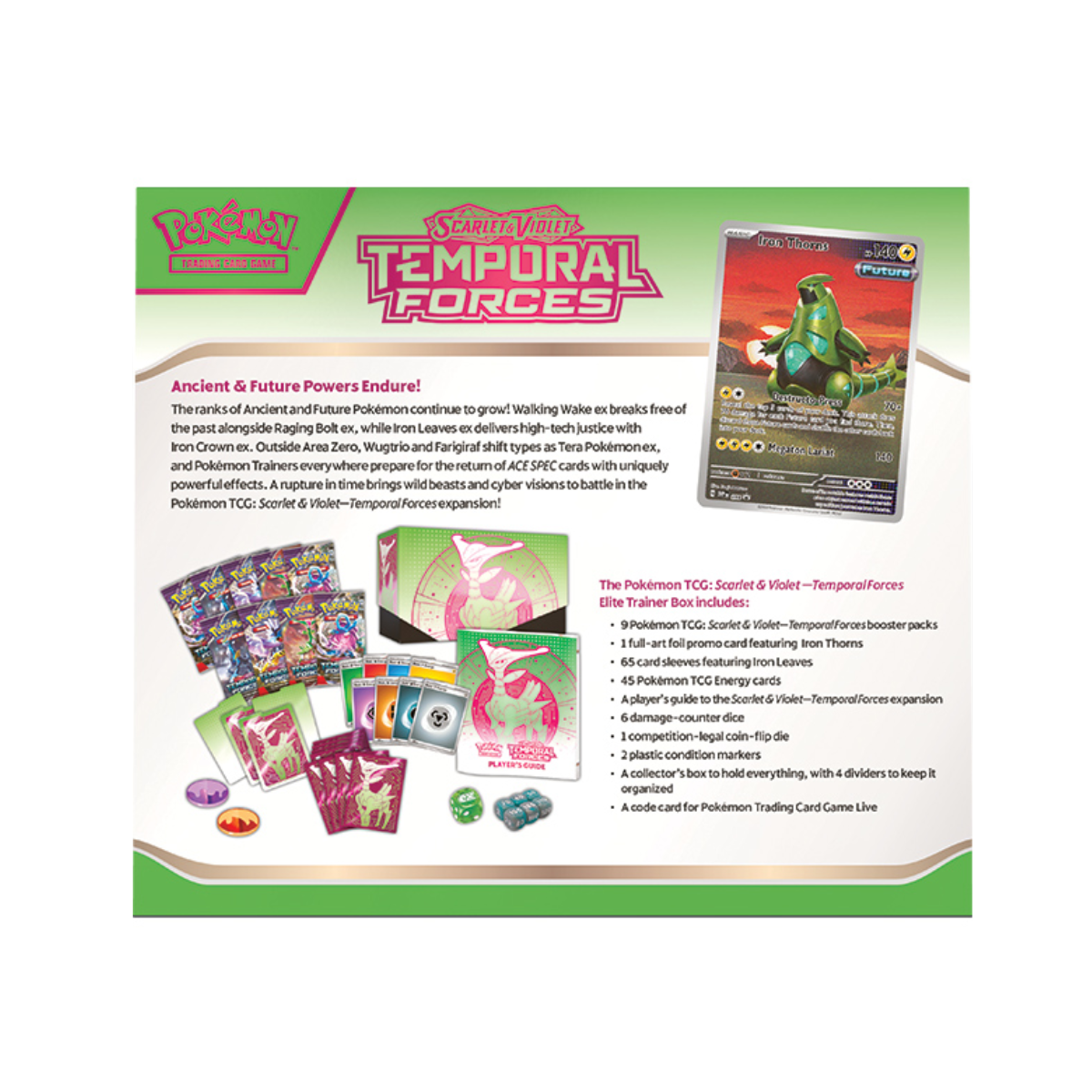 Pokemon TCG: Scarlet & Violet 05 Temporal Forces- Elite Trainer Box (Styles May Vary)