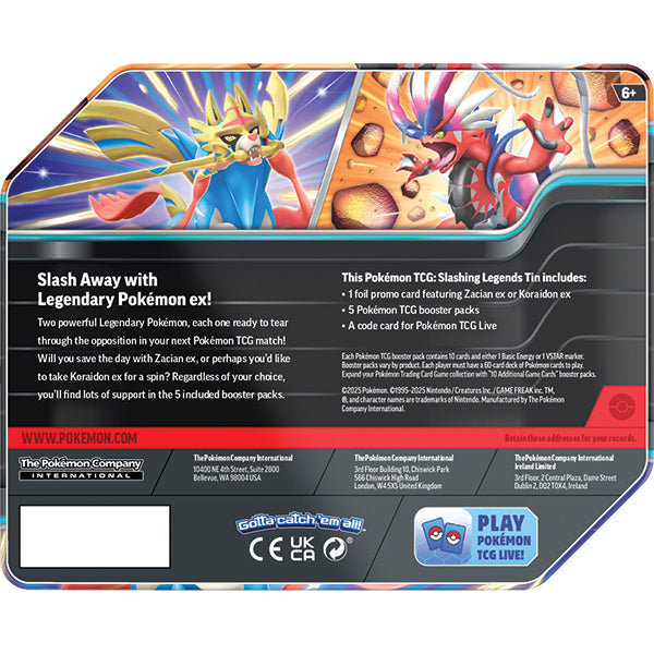Pokémon TCG: Slashing Legends Tin (Zacian)