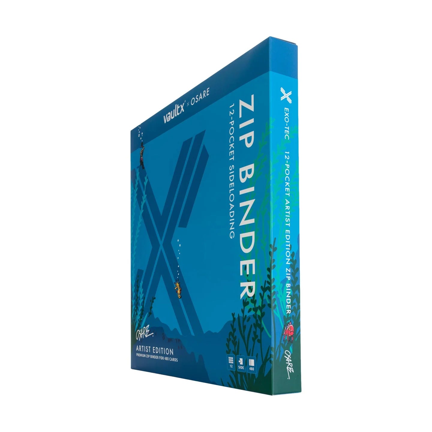 Vault X - 12-Pocket Exo-Tec® Zip Binder Water: Osare