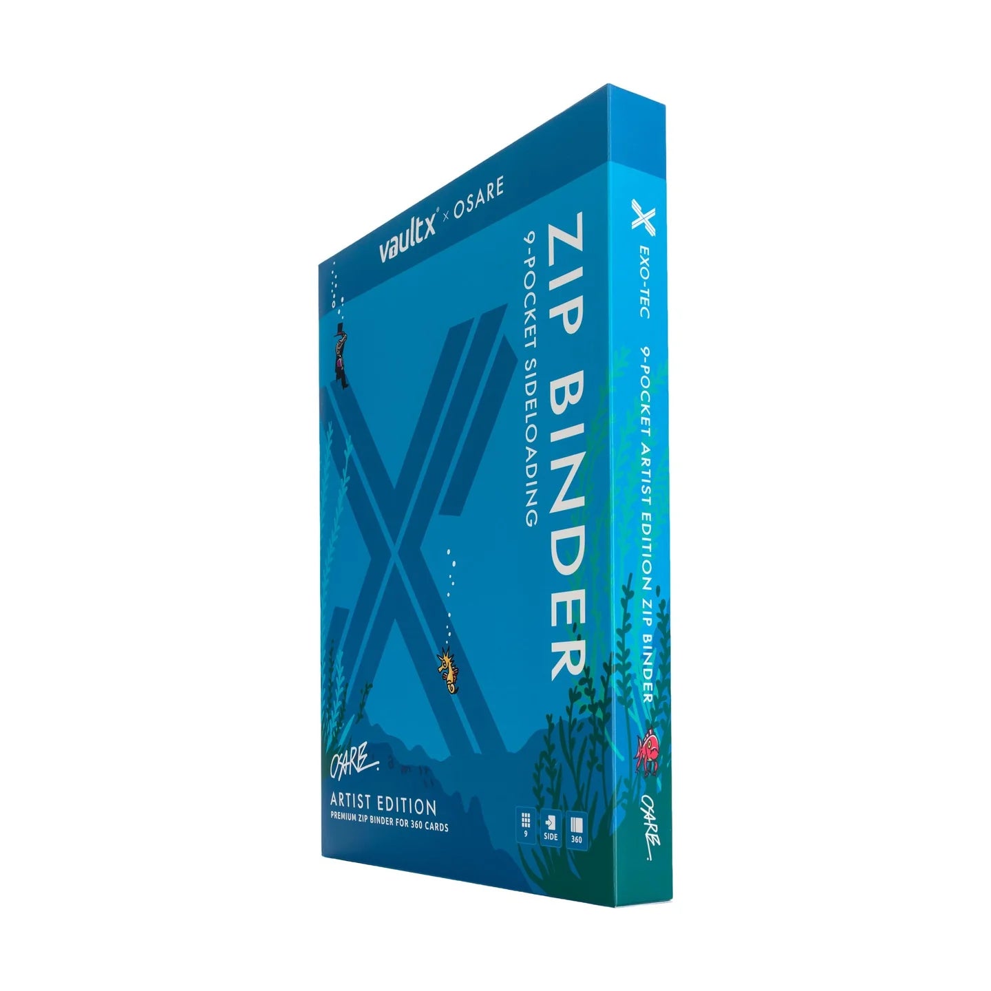 Vault X - 9-Pocket Exo-Tec® Zip Binder Water: Osare