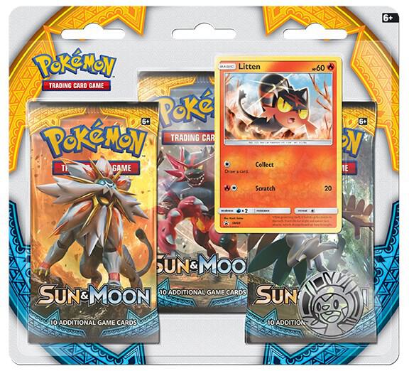 Pokémon TCG: Sun & Moon - 3-Pack Blister [Litten]