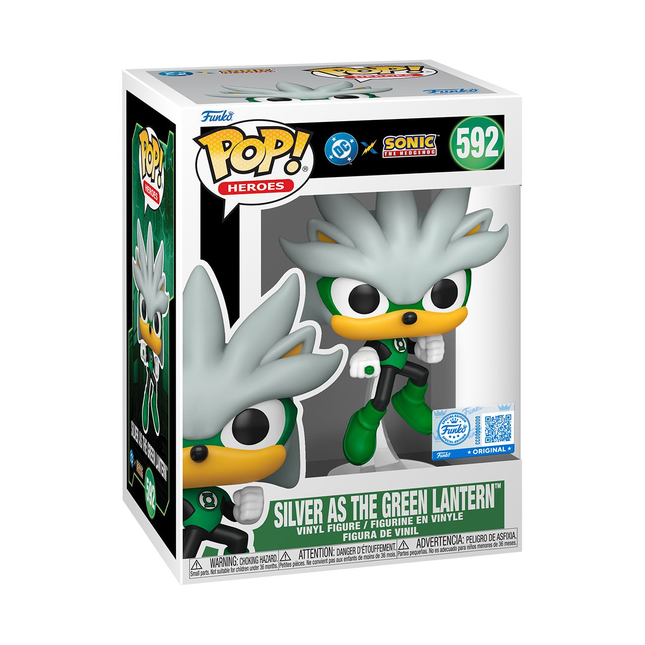 Funko Pop! Justice League & Sonic- Silver As Green Lantern