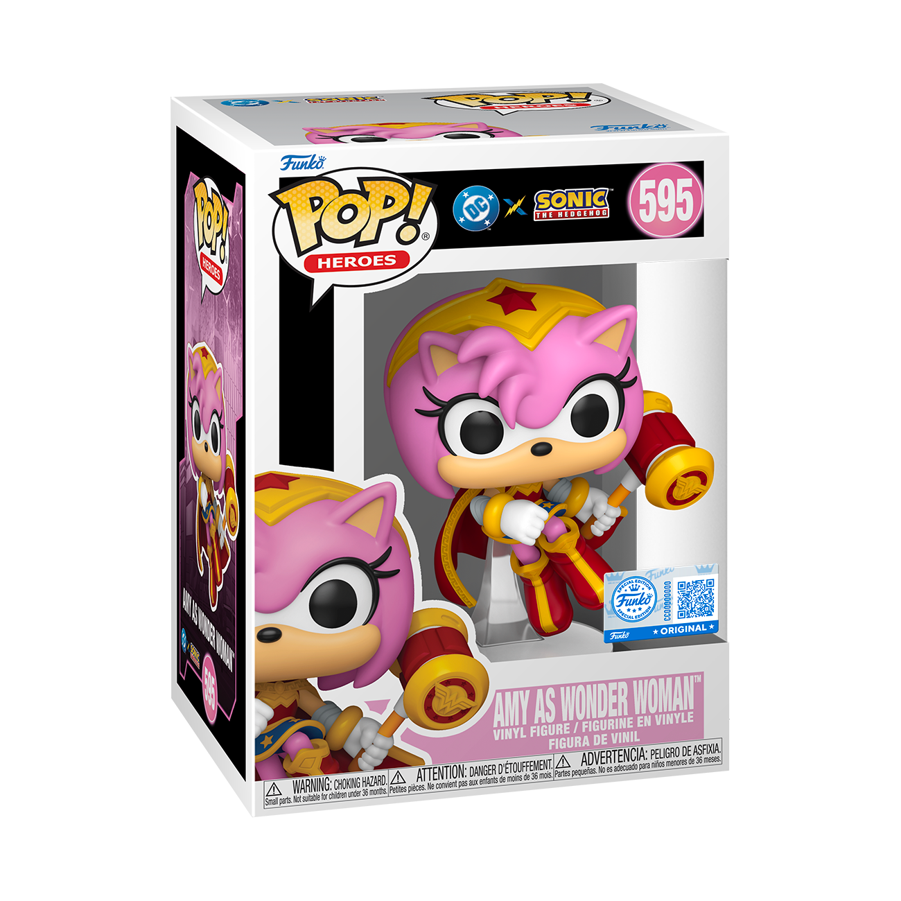 Funko Pop! Justice League & Sonic- Amy As Wonder Woman