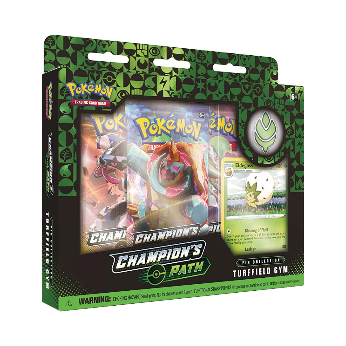 Pokémon TCG: Champion's Path - 3 Pack Pin [Turffield Gym]