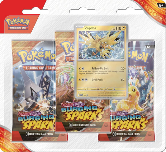 Pokémon TCG: Scarlet & Violet Surging Sparks - 3 Pack Blisters