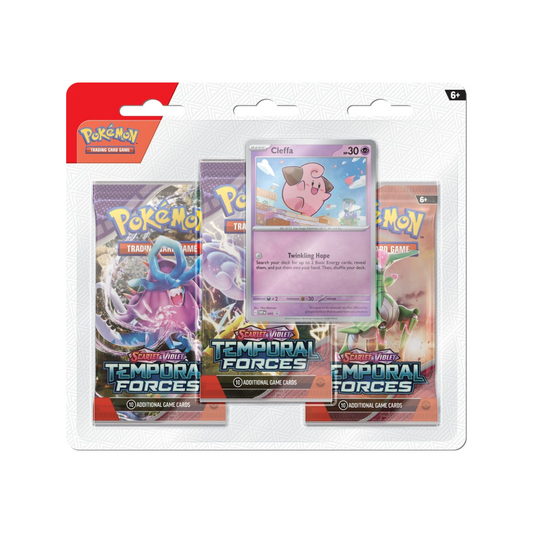Pokemon TCG: Scarlet & Violet 05 Temporal Forces - 3-Booster Blister (Cleffa)