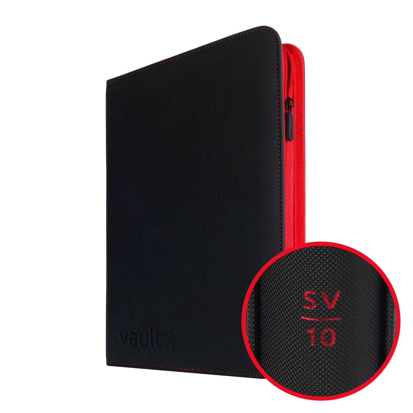 Vault X - 9-Pocket Exo-Tec® Zip Binder Scarlet and Violet