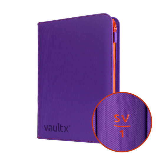 Vault X - 9-Pocket Exo-Tec® Zip Binder Scarlet and Violet