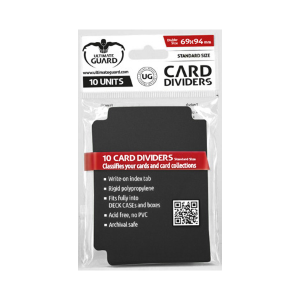 Card Dividers: Standard Size Monocolor - Black