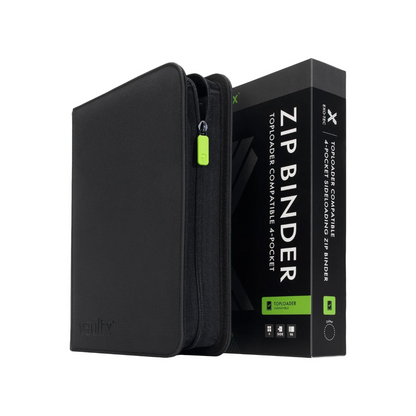Vault X - 4-Pocket Exo-Tec® Toploader Compatible Zip Binder: Black