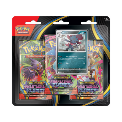 Pokémon TCG: Mega Evolution 02 Phantasmal Flames - 3-Booster Blister