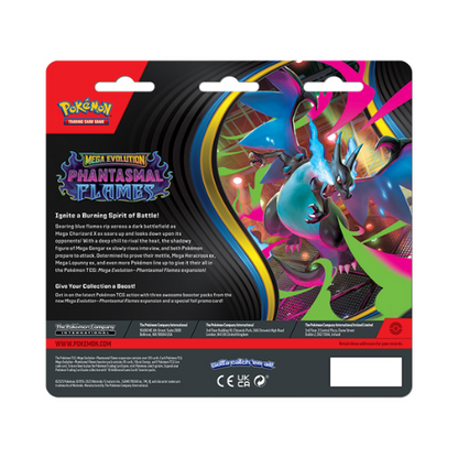 Pokémon TCG: Mega Evolution 02 Phantasmal Flames - 3-Booster Blister