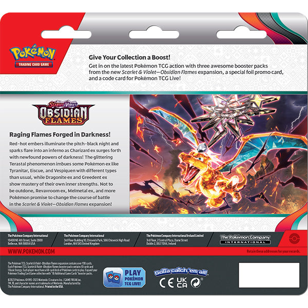 Pokémon TCG: Scarlet & Violet 03 Obsidian Flames- 3-Booster Blister (Eevee)